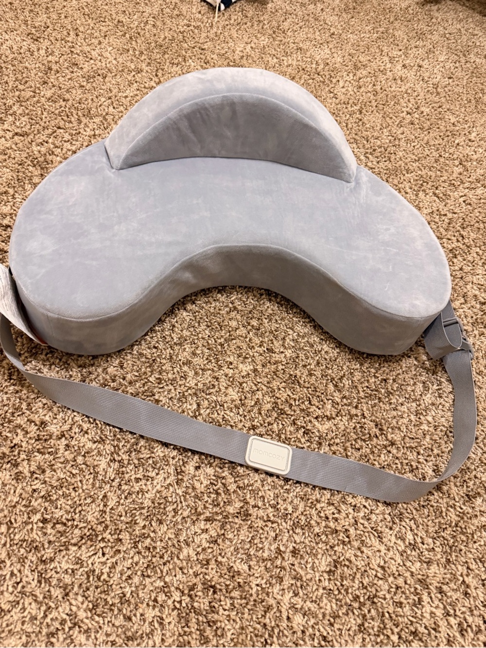 Momcozy Gray Infant Support Pillow with Adjustable Strap